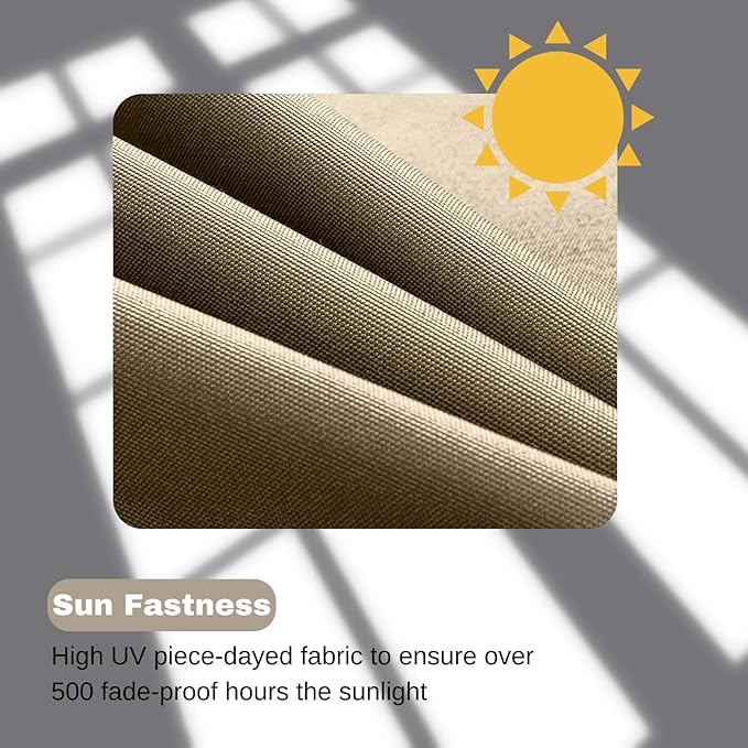idee-home Outdoor Chair Cushions Set of 4, 17" x 17" x 3" Thick D-Shaped Patio Furniture Outdoor Seat Cushions Waterproof with Ties, Dining Pads