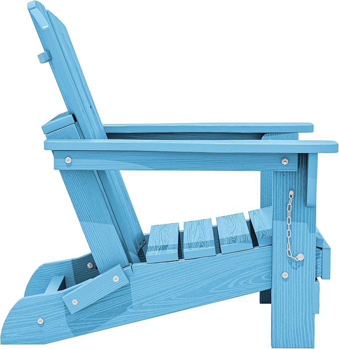 SERWALL Kids Adirondack Chair Sets for 2, HDPE Adirondack Chair for Children,All-Weather Resistant for Patio, Garden, Backyard - Light Blue and White