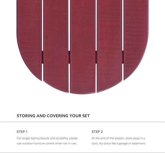 Linon Jayde Adirondack Coffee Table, Red, 21.06D x 38.39W x 3.94H in