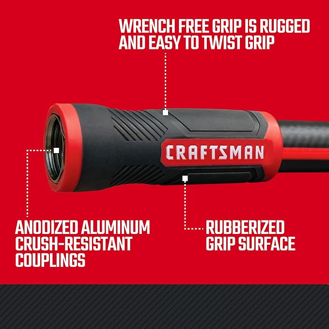 Craftsman Heavy Duty Professional Grade Garden Hose,50 Feet x 5/8 Inch,(Pack of 4)