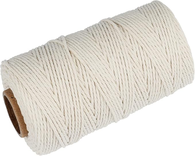 G2PLUS White String, 2MM 328 Feet White Cotton String for Crafts, Butchers, Cooking, Beige Gift Wrapping Twine for Home Decor