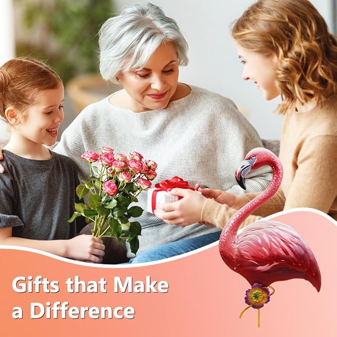 Large Pink Flamingo Wall Decor-Tropical Bird Decor for Indoor Outdoor, Metal Flamingo Outdoor Wall Art Decor Rust-Resistant, Wall Hanging Present for Garden & Home Decor
