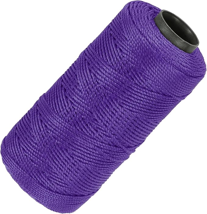 MECCANIXITY Nylon String 3 Strands Twisted Mason Line 1.5mm x 218 Yards Nylon Twine String for DIY Projects, Home Improvement, Gardening, Gift Wrapping, Christmas Party Supplies, Purple