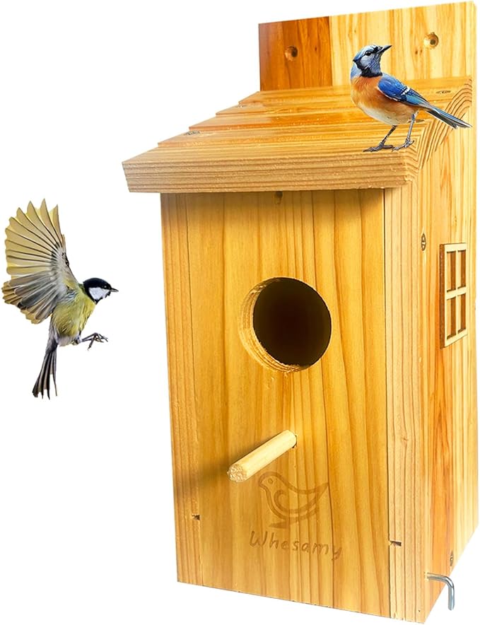Large Bird House, Bird Houses for Outside Clearance, Cedar Birdhouses for Outdoors, Wood Birdhouse with Secure Latch, Bluebird Houses for Wren Swallow Finch Hummingbird