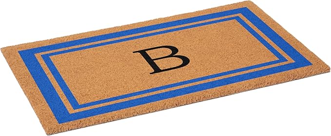 Calloway Mills 152972436B Blue Border 24" x 36" Monogram Doormat (Letter B)