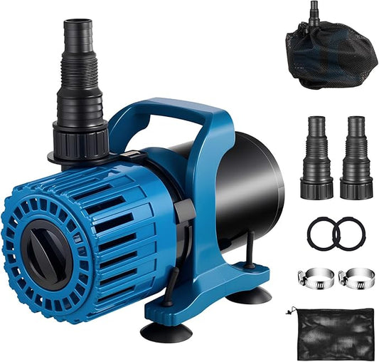 100W 1800GPH Adjustable Flow Pond Pump for Outdoor Ponds, Fountain Pump, Waterfall Pump, Ultra Quiet Operation, UL Listed