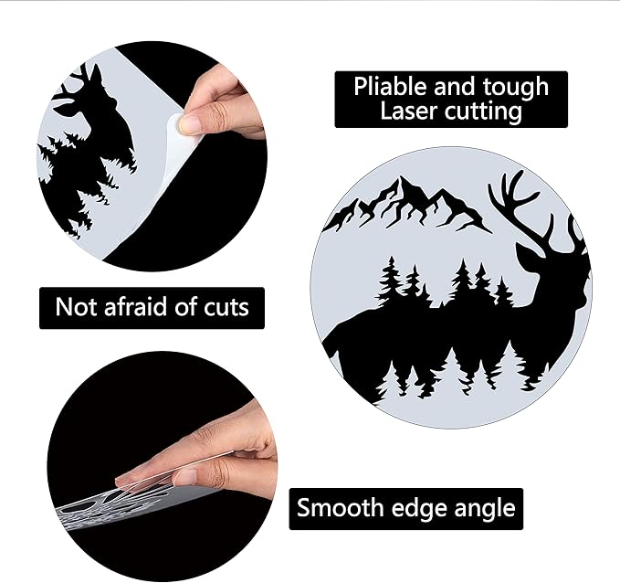 GORGECRAFT Sika Deer Stencil Template 11.8x11.8 Inch Elk Plastic Drawing Sign for Painting on Wood Wall Floor Canvas Scrapbook Card DIY Art Crafts