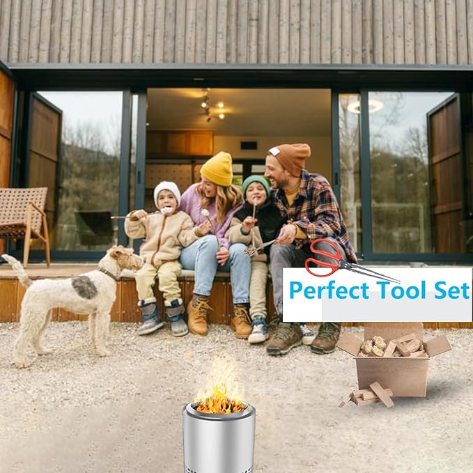 Fireplace Tongs Pellet Scoop Set Compatible with Solo Stove Mesa/XL, Tabletop Fire Pit Mini Firewood Grabber, Tool Metal Grabber for Mini Fire Stick/Pellet Handling, Accessories for Solo Stove
