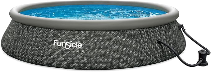 Funsicle Quickset 15ft x 36in Round Inflatable Above Ground Swimming Pool with Filter Pump – Easy Setup with Top Ring Design