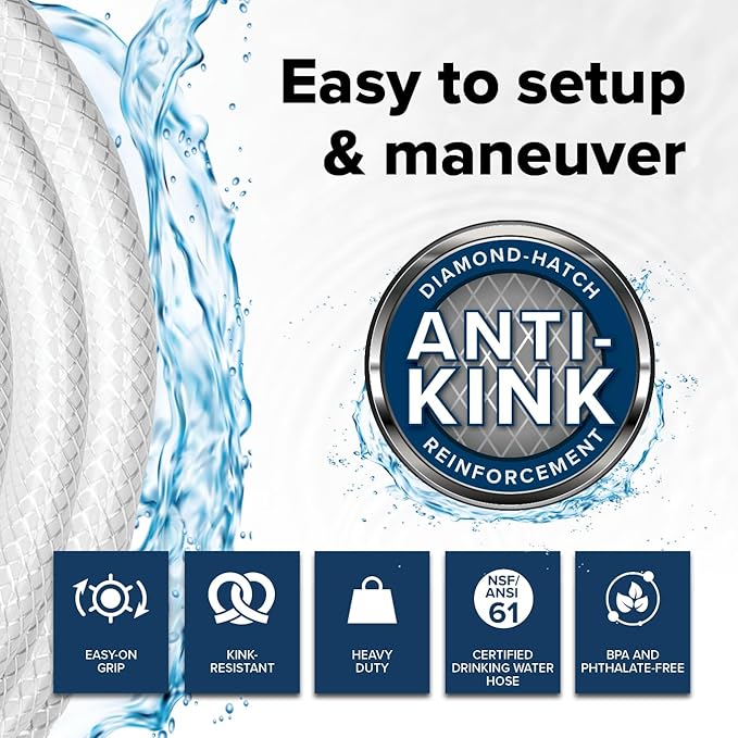 Camco TastePURE 4-Ft Water Hose - RV Drinking Water Hose Contains No Lead,No BPA &-No Phthalate - Features Reinforced Design & Crafted of PVC - 1/2” Inside Diameter,Made in the USA (22763),(Pack of 6)