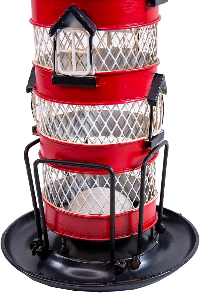Berfutall-Metal Bird Feeders for Outdoors Hanging, Gravity Protection Squirrel-Proof Wild Birdfeeder，Mesh Hanging Feeder for Eaves, Balcony, Trees - Rotating Beacon, Ideal Gift for Bird Lovers (A)