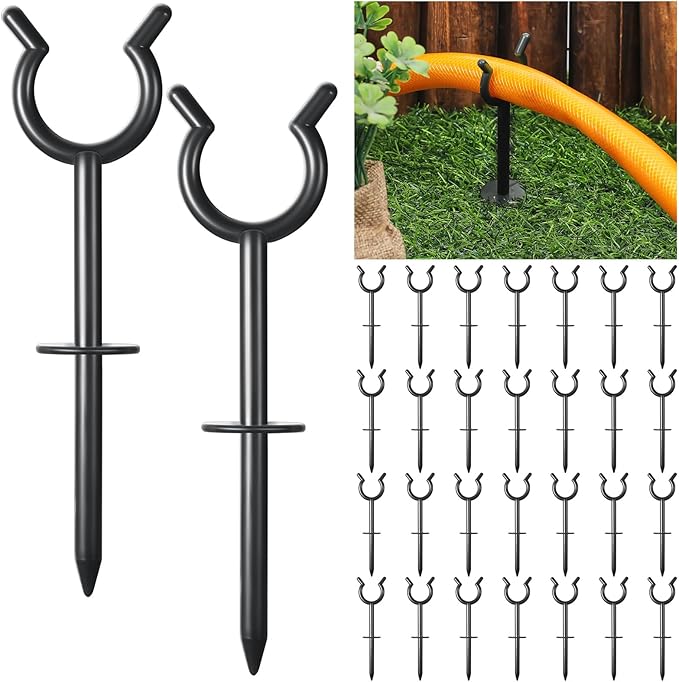 Taiyin 3/4'' Garden Hose Holder Brackets Garden Guide Holder Decorative Outdoor Guide Stakes Support Spike Plant Tool to Keep Off Lawn for Yard