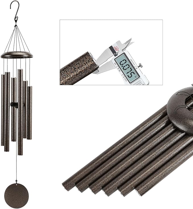 Christmas Decor Gift Large 40" Wind-Chimes-Outdoor-Deep-Tone, Soothing Melodic Tones Windchimes, Wind Chimes for Outside, Brown Memorial Wind Chime Best Gift for Mom Women Grandma Neighbors
