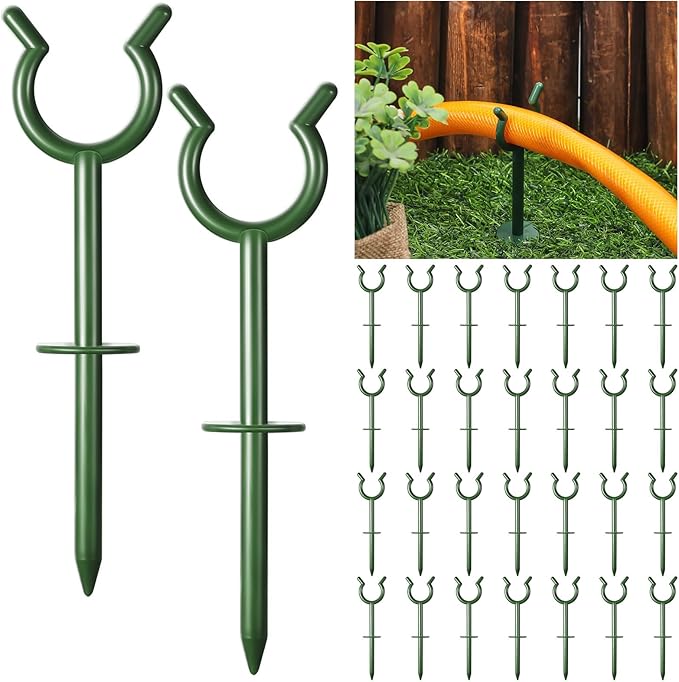 Taiyin 3/4'' Garden Hose Holder Brackets Garden Guide Holder Decorative Outdoor Guide Stakes Support Spike Plant Tool to Keep Off Lawn for Yard