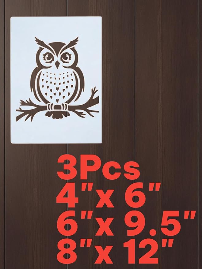 Owl Stencil – Reusable Bird Art Stencil for Painting, Crafting and DIY Projects