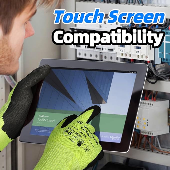 Schwer 2 Pairs Cut Resistant Gloves ANSI A6/A7 (Send Randomly) Cut Proof Work Glove CR3027, Touchscreen Working Gloves for Men and Women Used for Woodworking, Glass Cutting, Warehouse, Construction, S