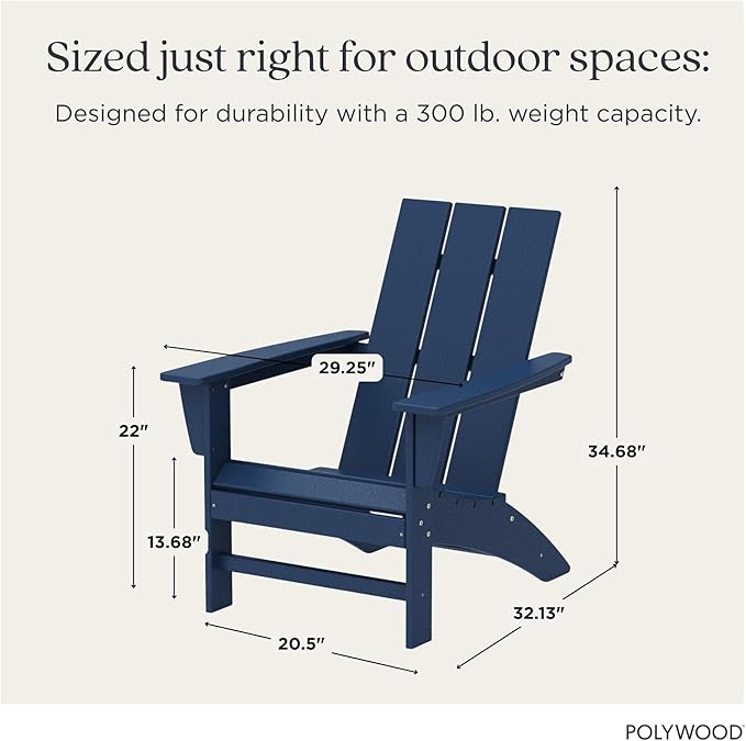 POLYWOOD Modern Adirondack Chair (Navy)