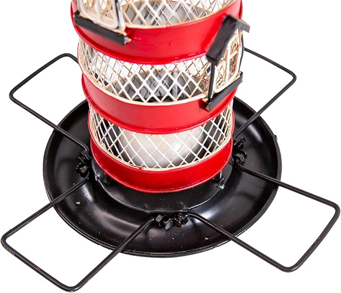 Berfutall-Metal Bird Feeders for Outdoors Hanging, Gravity Protection Squirrel-Proof Wild Birdfeeder，Mesh Hanging Feeder for Eaves, Balcony, Trees - Rotating Beacon, Ideal Gift for Bird Lovers (A)