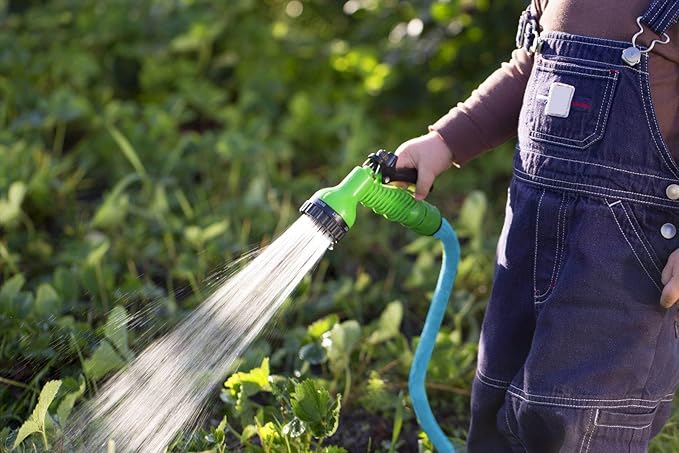 AG-LITE AL58150 5/8" x 150' Rubber Farm & Ranch Water Hose, Lightweight, 500 PSI, -50°F to 190°F, Polyester Braided, Brass GHT Fittings, 4 Finger-Grip Bend Restrictor, Agriculture & Industrial Use