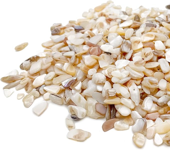 Crushed Shells for Crafts, Sea Shells for Kids DIY Art, Vase Fillers Table Scatter, Party Favor, Wedding Decoration, Succulents Plants Soil Cover, Art Crafts (Beige)