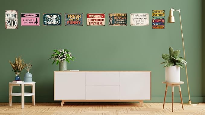 Welcome To Our Patio Bbq Funny Retro Metal Tin Signs Wall Decor 12x8 in