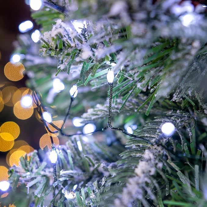 Firecracker Fairy Lights,33FT 300Leds Waterproof Twinkle Lights Plug in,8 Modes Remote String Light for Indoor Outdoor Christmas Wedding Birthday Patio Garden Decor,Green Wire,Cool White