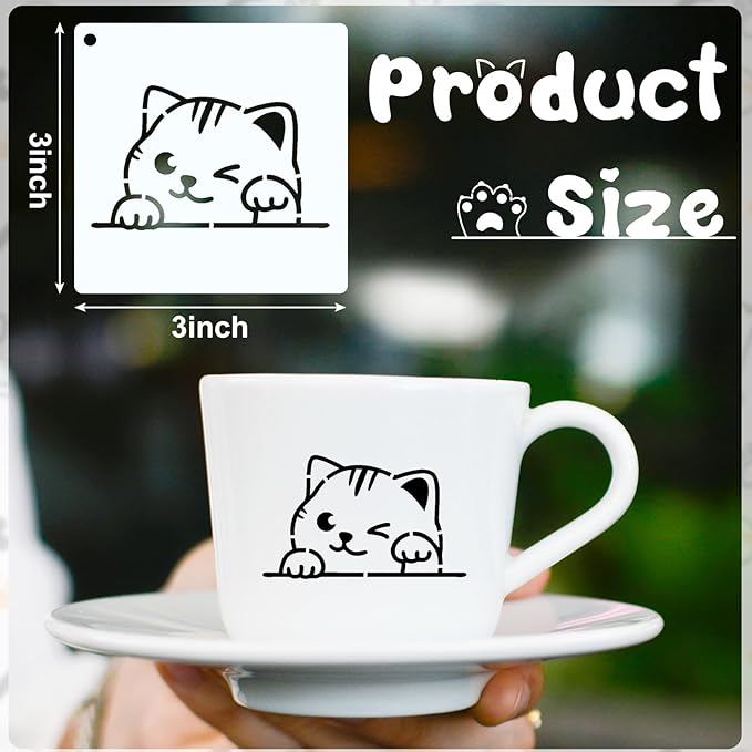 Marspark 66 Pcs Spring Easter Small Stencils for Crafts Reusable 3 Inch Stencils for Painting on Wood DIY Craft Paint Template for Wall Home Decor Card Rock Canvas Drawing Holiday (Cat and Dog)