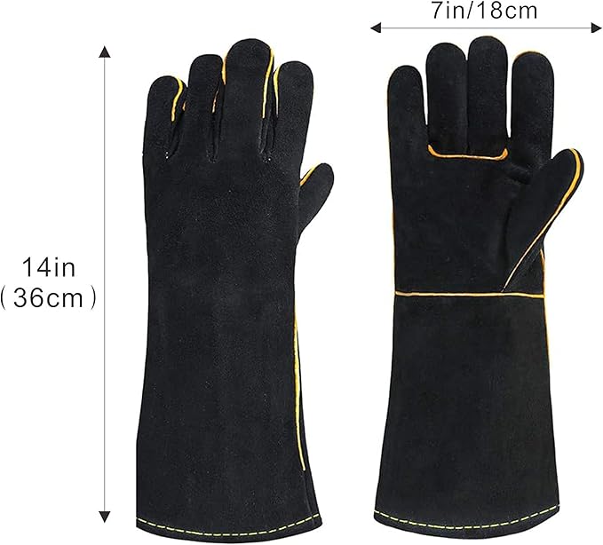 Heat Resistant Gloves for Grill BBQ,Long Sleeve Grill Gloves for Baking,Oven,Fireproof, Stove,Welder,Welding,Fireplace