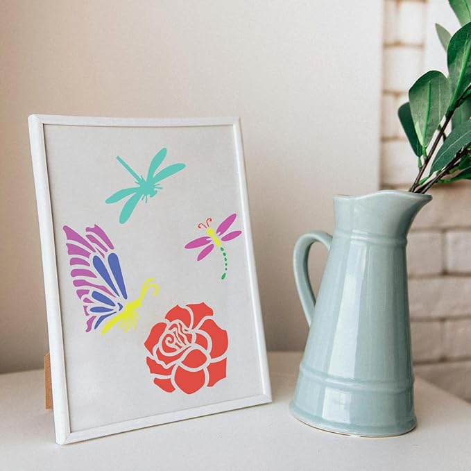 28 Pieces Stencils for Painting Leaves Plants Templates Flower Craft Stencil Reusable Plastic DIY Drawing Template Tropical Stencils for Paint on Wood Wall Rock Home Decor