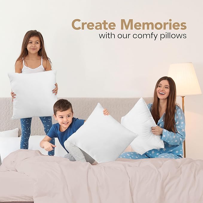 Utopia Bedding Outdoor Pillow Inserts 16 x 16 Inches (Pack of 2, White), Water Resistant Garden Throw Pillows for Patio and Porch Furniture