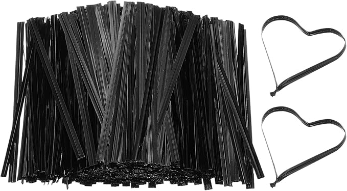 PATIKIL Bag Twist Ties 3 Inch, 800 Pcs Metallic Bread Ties for Treat Plastic Bags Gift Wrapping Candy Coffee Bag Plant Party Cake Favor, Black