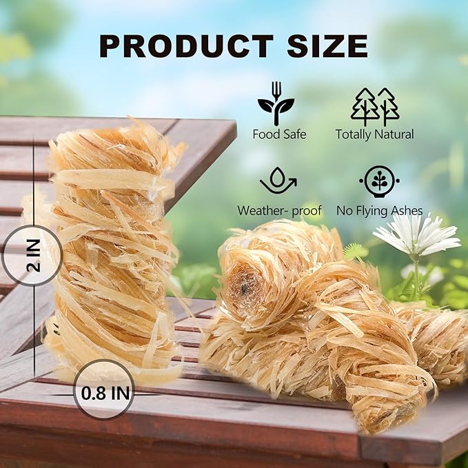 150 Pcs Fire Starter - Natural Fire Starters for Fireplace, Pellet Stove, BBQ, Pizza Oven, Fire Pit &Chimney, Fire Starters for Grill, Charcoal Starter
