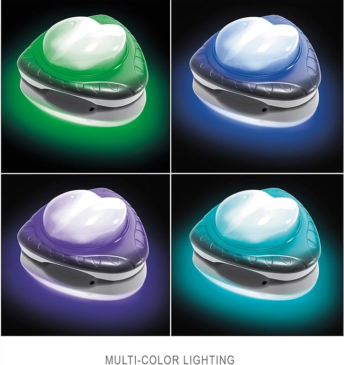 Intex Underwater LED Magnetic Above Ground Wall Pool Light with Magnetic Transmitter and 4 Options, Multicolor/White