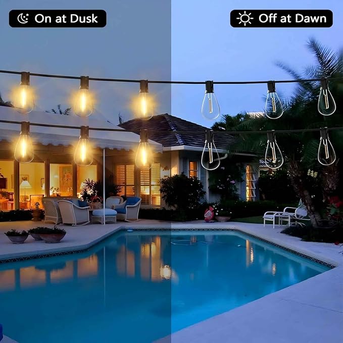 smareal 200FT Outdoor String Lights, LED Patio Lights with 62 Shatterproof S11 Edison Bulbs, Ultra Long Waterproof Hanging Lights for Backyard Deck Porch Party Decor Commercial Use 2700K