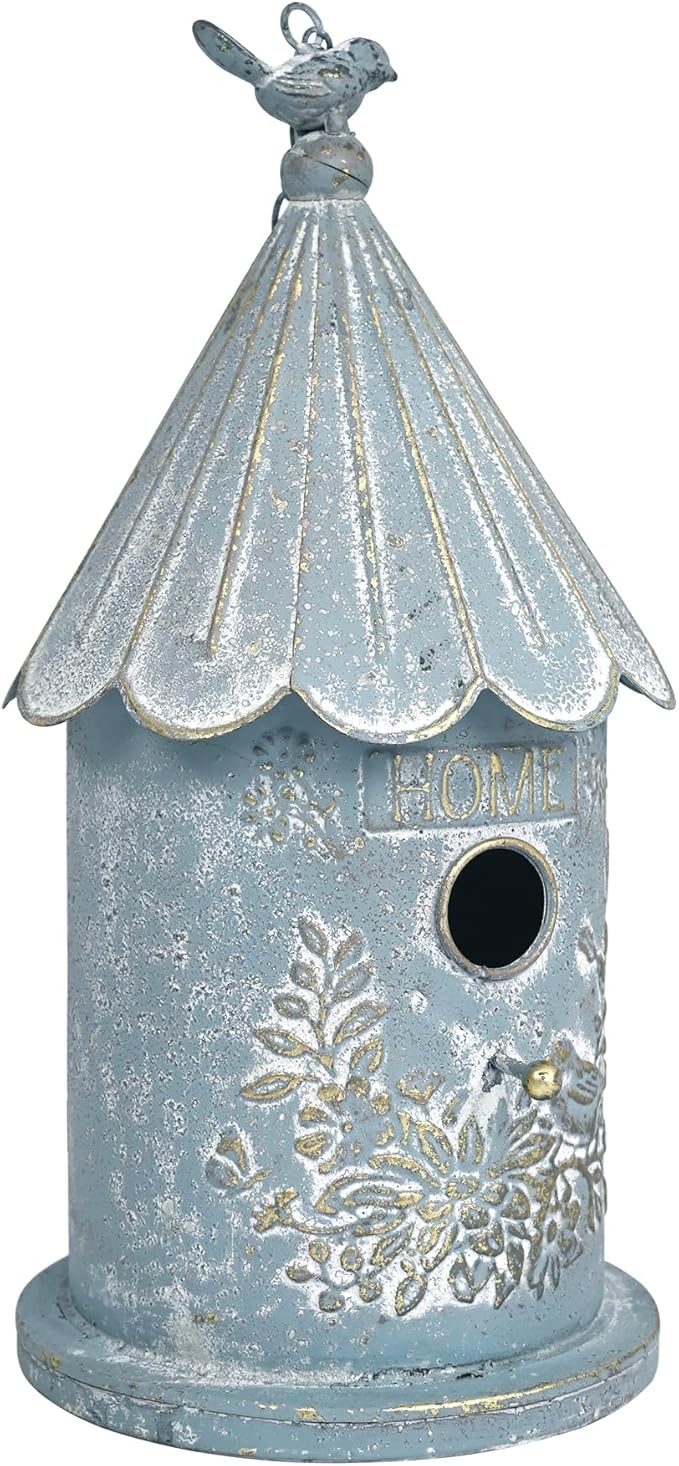Metal Hanging Birdhouses for Outdoors Bird Houses for Outside Unique Bird Nest for Bluebird Wren Chickadee Sparrow Bird Nest Box for Garden Patio