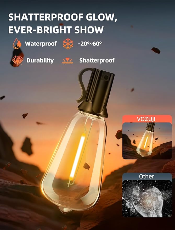 Outdoor Patio String Lights: 100Ft 30M Outside Waterproof Light - Remote Dimmable ST38 Shatterproof Bulb Connectable Hanging Outdoor Electric Lighting - Backyard Yard Gazebo Porch Party