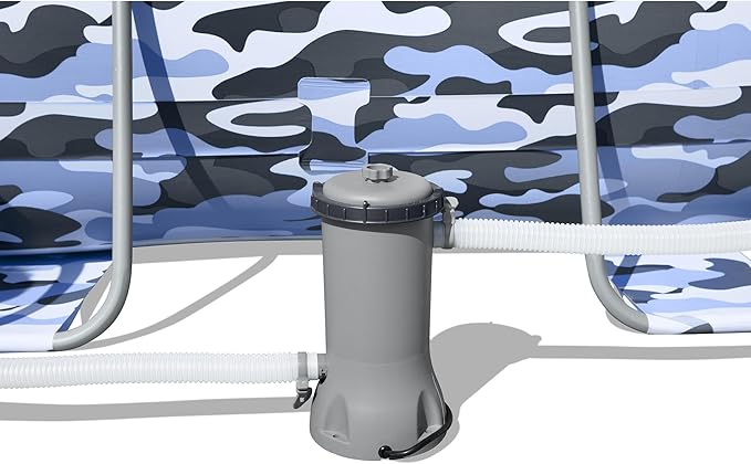 Bestway: Steel Pro Max - Oval Swimming Pool Set - 14' x 8'2" x 39.5, Blue Camo - Above Ground, Tritech Construction, Filter Pump, Ladder, 1,915 Gal.