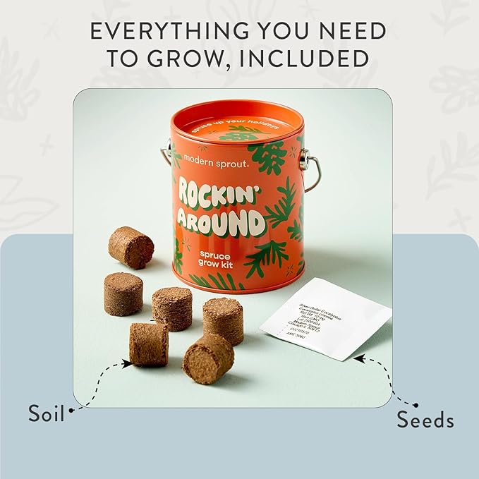 Modern Sprout Complimentary Seed Starter Grow Kits - Spruce, Eucalyptus, & Agave Seeds - Plant & Gardening Gifts that Grows with Love (Pack of 3)