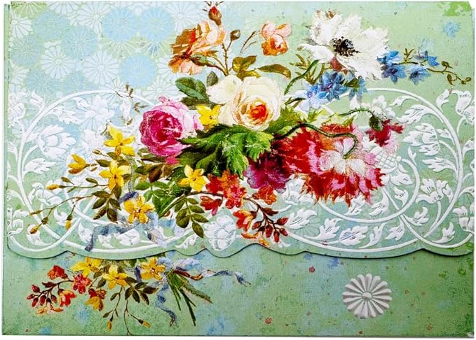 Poster Foundry Set of 3 - Market Bouquet Flowers Boxed Note Cards by Carol Wilson. 10 embossed 4x5 Die-Cut Notecards and Matching Envelopes in Decorative Gift Box with Magnetic Flap. NCP2463