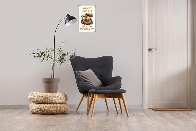 Wall Decor Signs Frog Sign Funny Metal Tin Signs Vintage Bedroom Door Decor Hippity Hoppity Get Of My Property Sign No Trespassing Signs Warning Sign Retro Frogs For Home Room Rules Sign 8 X 12 In