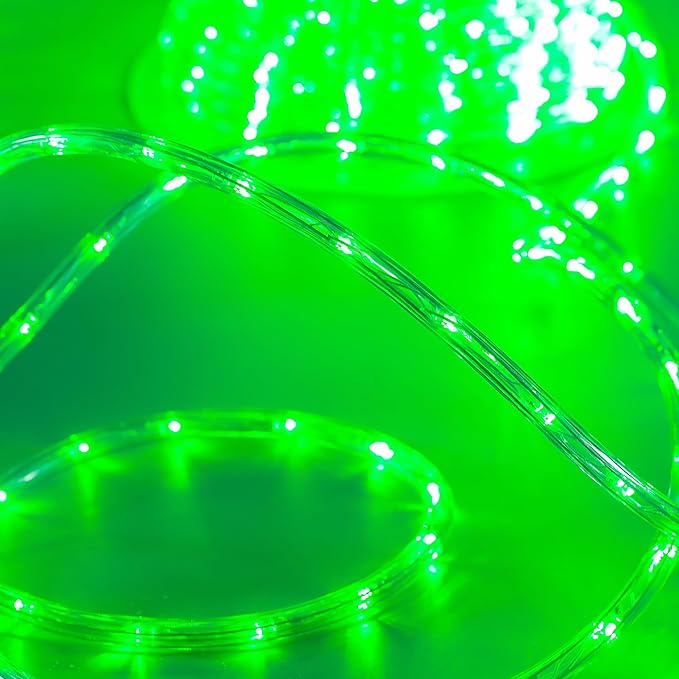 Waterproof LED Rope Lights, Connectable & Flexible with 8 Modes, Outdoor Lighting for Deck, Garden, Pool, Patio & Christmas Decor (Green, 50ft)