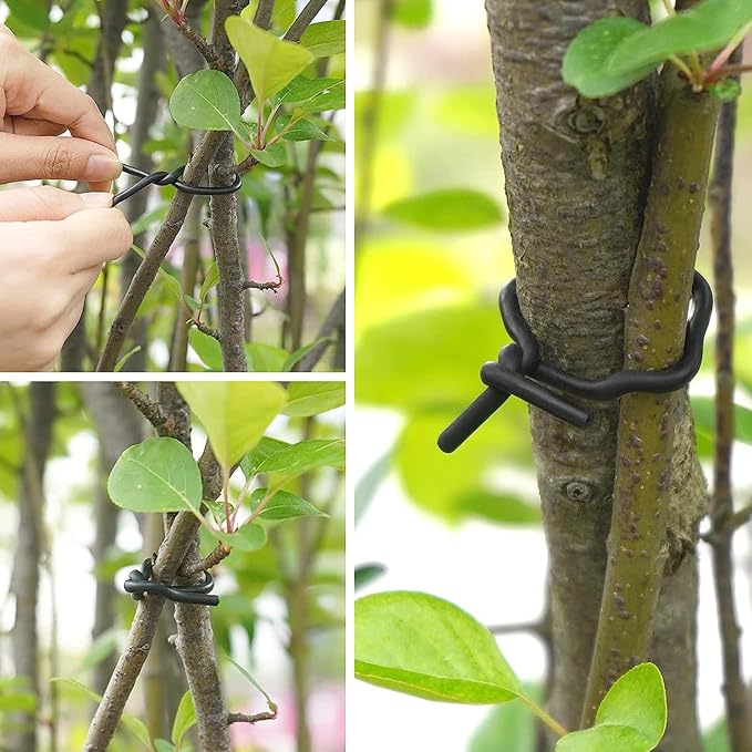 65.5 Feet Twist Ties for Climbing Plants Green Gear Ties Garden Plant Wire Outdoor & Indoor Plants Supporting Tree Tomatoes Vegetables Tape (Diameter - 2.5MM)