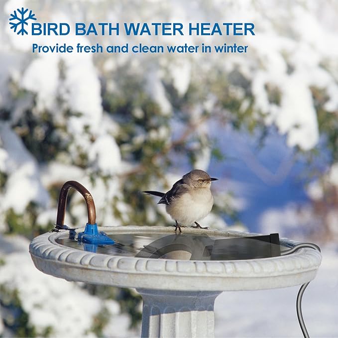 Utility De-Icer 150 Watt Submergible Cast Aluminum Bird Bath Heater Chicken Water Heater for Winter Black