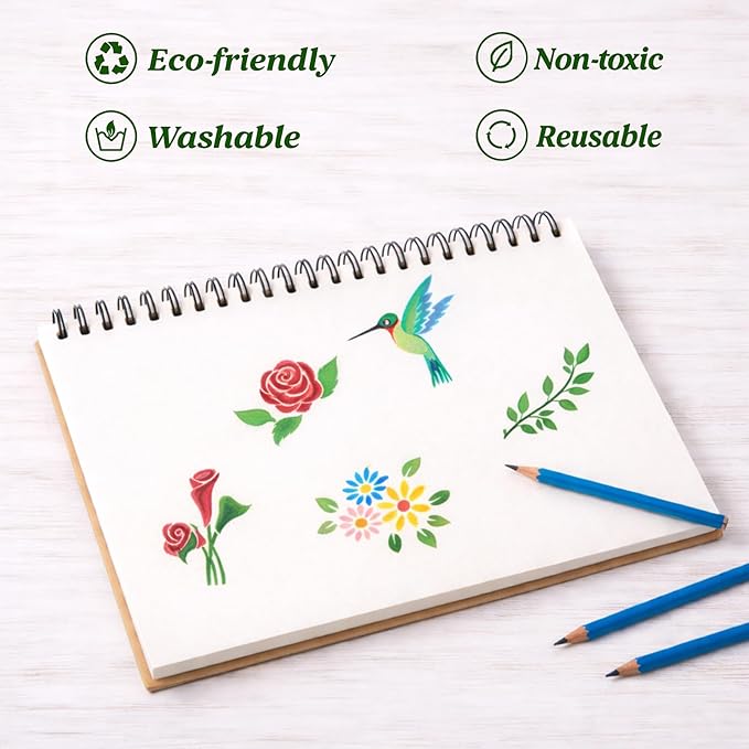 100 PCS Small Flower Stencils for Painting, Reusable Spring Stencils for Wood, Wall, Canvas & Cards, Holiday Crafts(3×3 Inch)