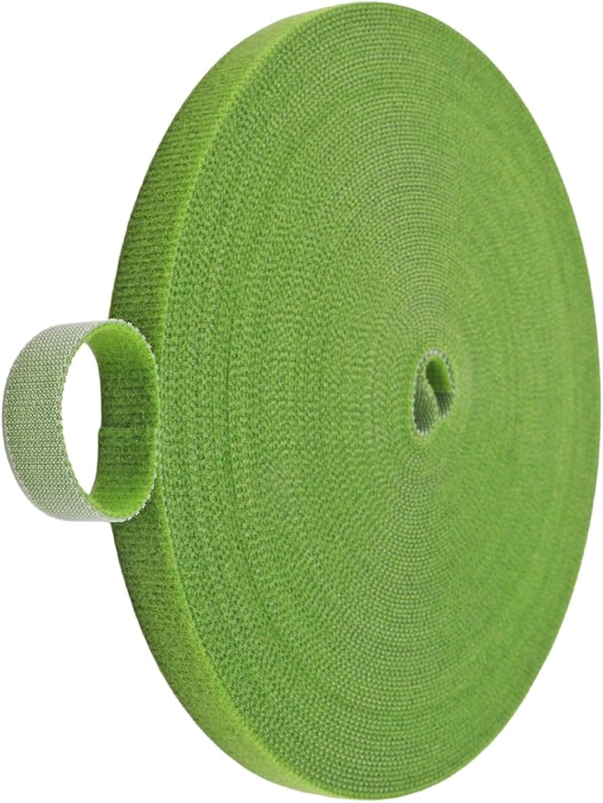 1 Roll 65 Feet/20M Plant Tape, Reusable Double-Sided Hook and Loop Tape, Width 12mm/0.47" Garden Tie for Climbing Plants Fastening Support, Cable Wire Management Strap (Green)