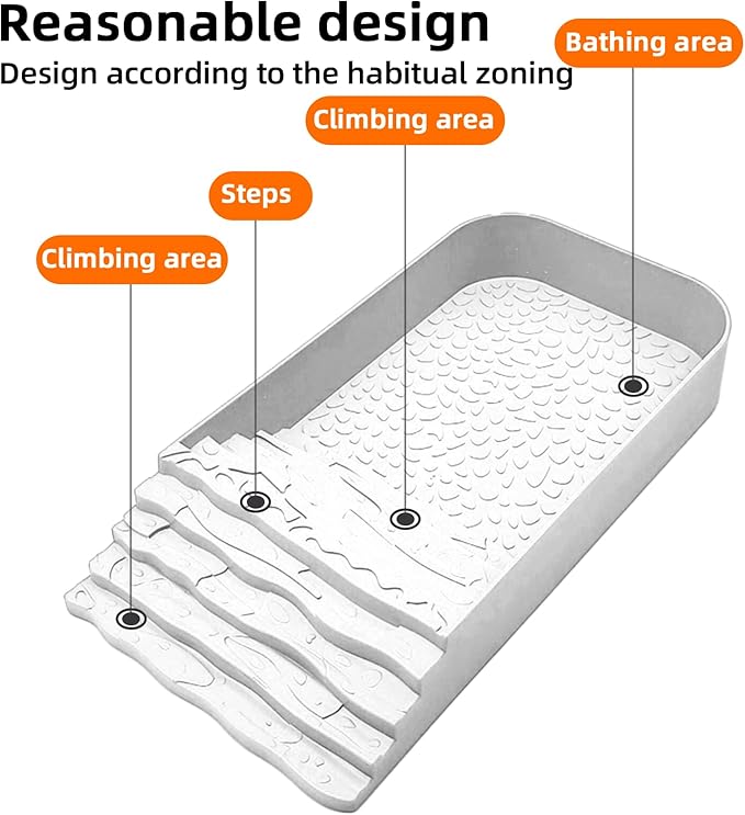 3 PCS Reptile Water Dish, Leaf Reptile Water Bowl, Amphibians Habitat Yellow Tortoise Water Dish with Climbing Ramp for Turtle, Gecko, Snake, Bearded Dragon, Lizard