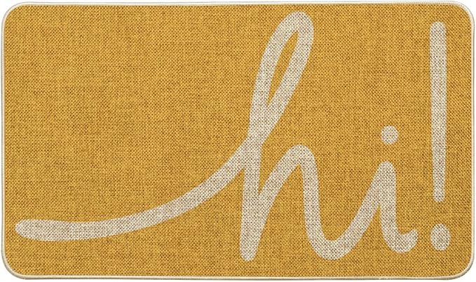 Artoid Mode Yellow Hi Regular Doormat, Home Decor Low-Profile Switch Rug Welcome Door Mat Floor Mat for Front Door Indoor Outdoor 17x29 Inch