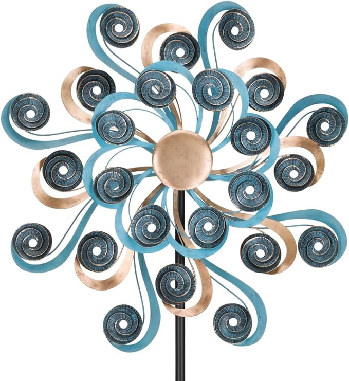 Regal Art & Gift Shell Wind Spinner – Metal Yard Decorations Outdoor | Kinetic Garden Spinner for Lawn, Pathway, or Flower Bed | Weather-Resistant Outdoor Sculpture - 85 Inch
