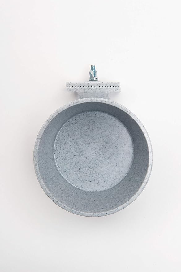 Lixit Quick Lock Removable Cage Bowls for Rabbits, Guinea Pigs, Gerbils, Ferrets, Dogs, Cats, Birds, and Other Small Animals - Made in USA (Gray, 20 Ounce)
