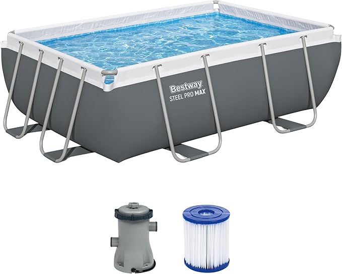 Bestway Steel Pro Max Above Ground Pool Kit - 282cm x 196cm x 84cm - Grey